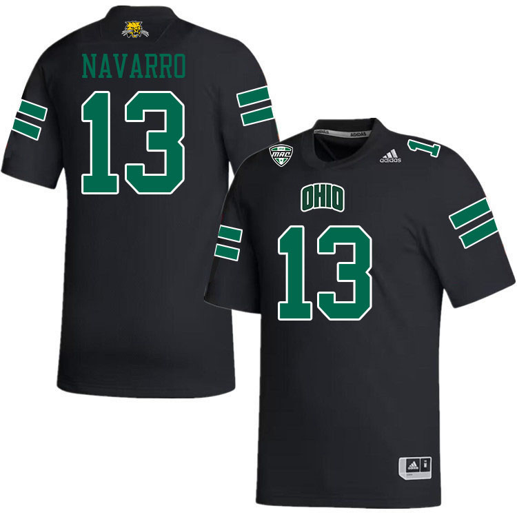 Ohio Bobcats #13 Parker Navarro College Football Jerseys Stitched-Black